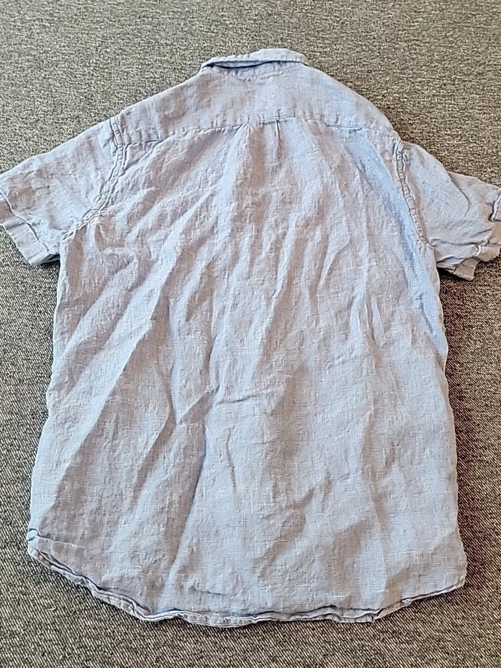 J Crew Shirt Men's Small Blue Baird‎ McNutt Irish Linen Button Down Short Sleeve